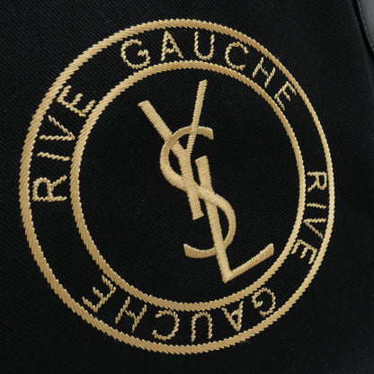 Saint Laurent Rive Gauche Bowling Tote Canvas Leather Tote Bag