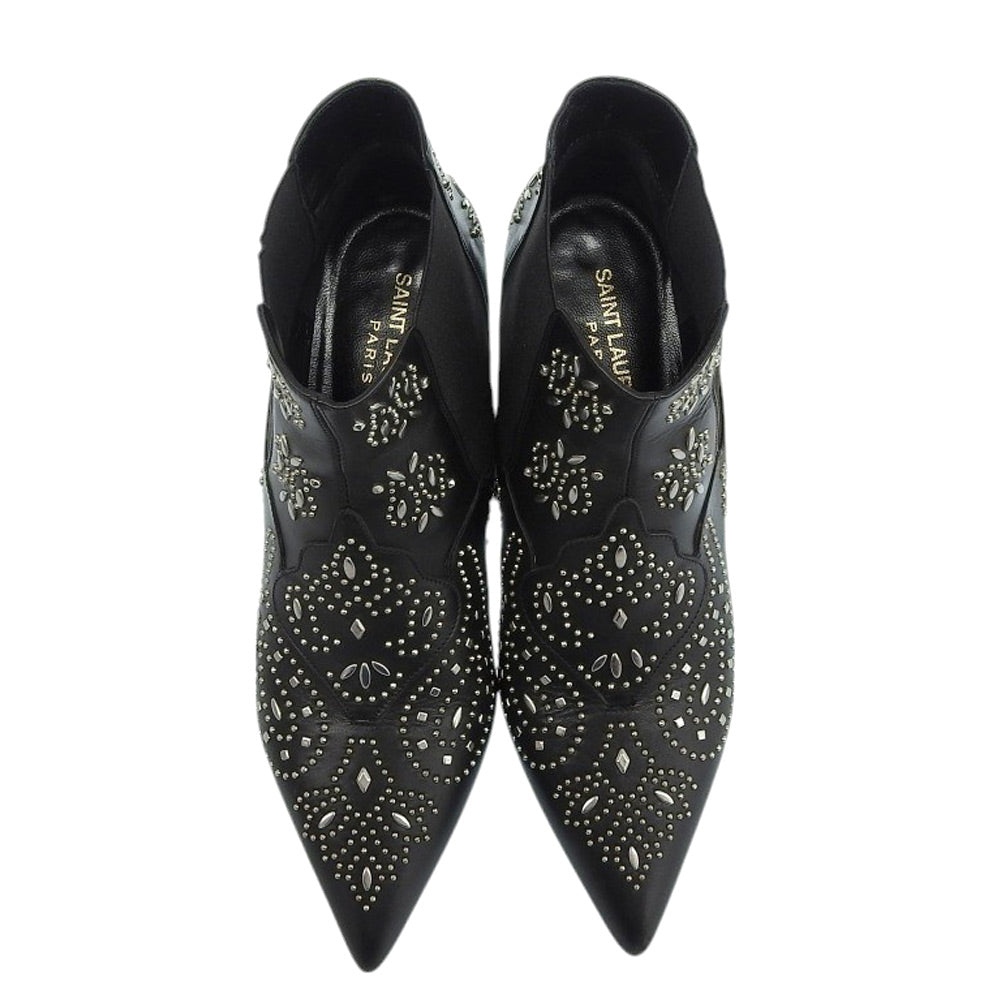 Saint Laurent Paris Studs Leather Short Boots