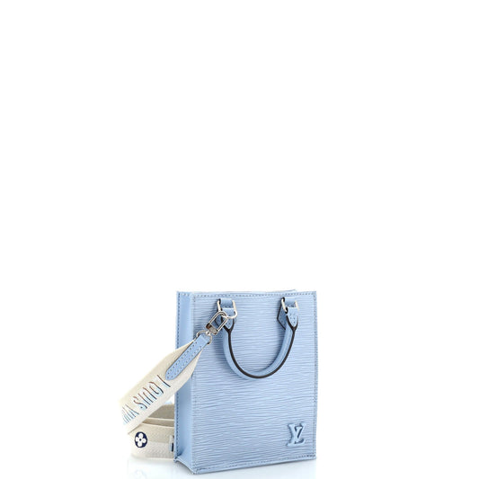 Louis Vuitton Petit Sac Plat Bag Epi Leather with Logo Jacquard Strap