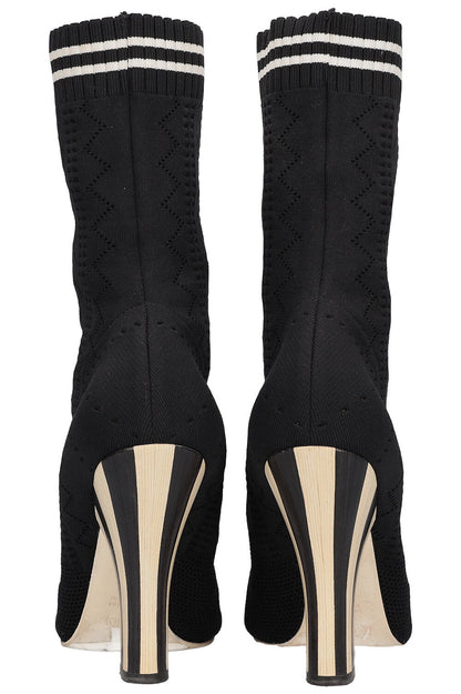 FENDI Heels Boots Stretch Fabric Black
