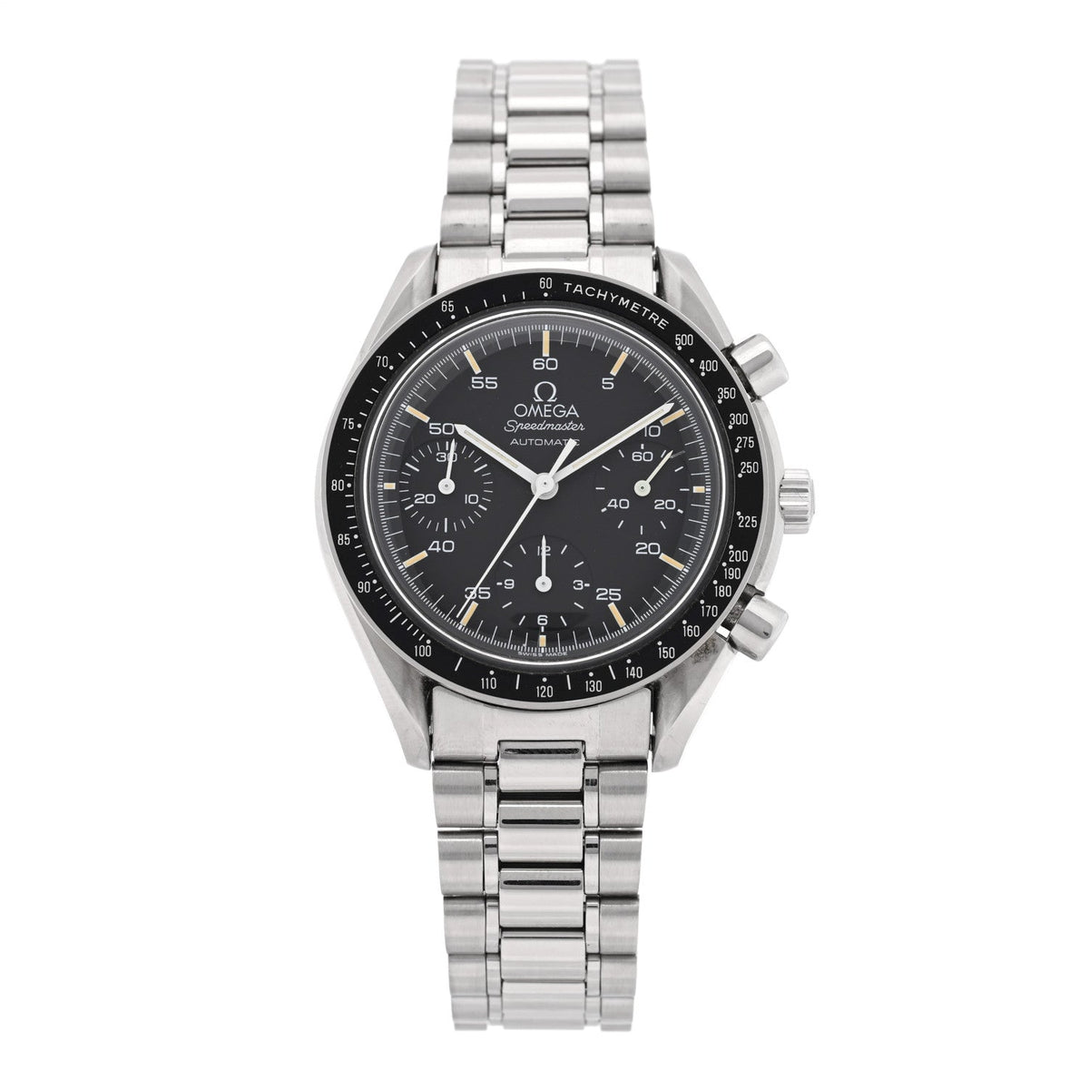 Stainless Steel 39mm Speedmaster Chronograph Automatic Watch Black 3510.50.00