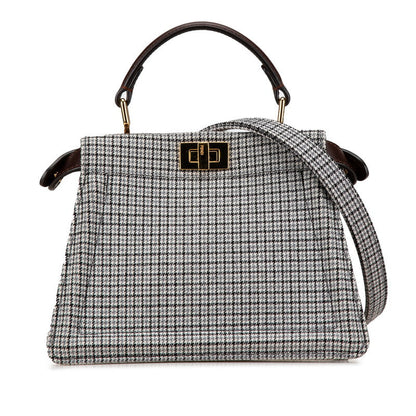 Fendi Peekaboo Iseeu Cotton Leather 2Way Bag
