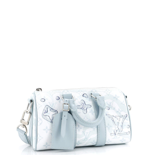 Louis Vuitton Keepall Bandouliere Bag Limited Edition Aquagarden Monogram Canvas 25