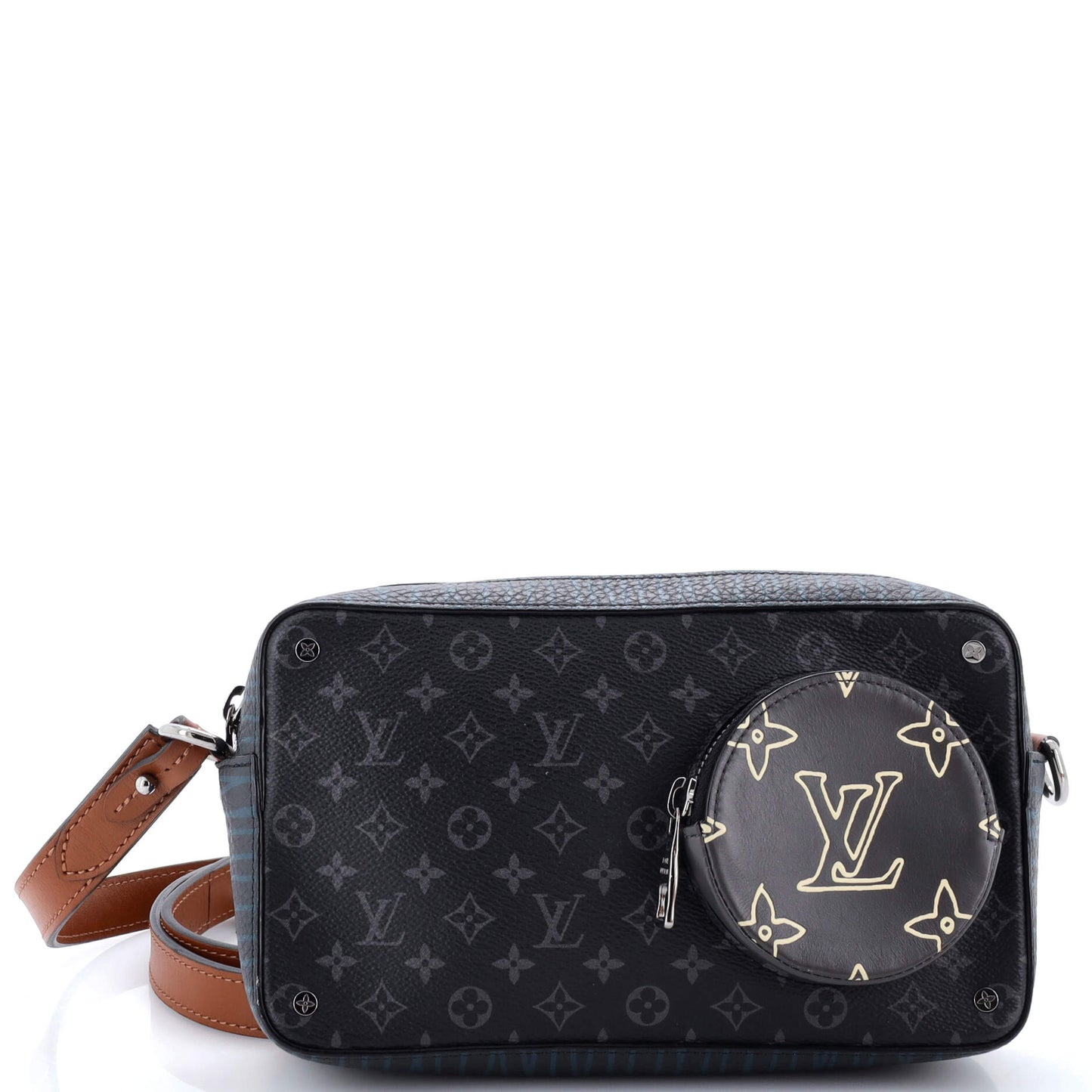 Louis Vuitton Volga On Strap Bag Monogram Eclipse Canvas with Monogram Leather