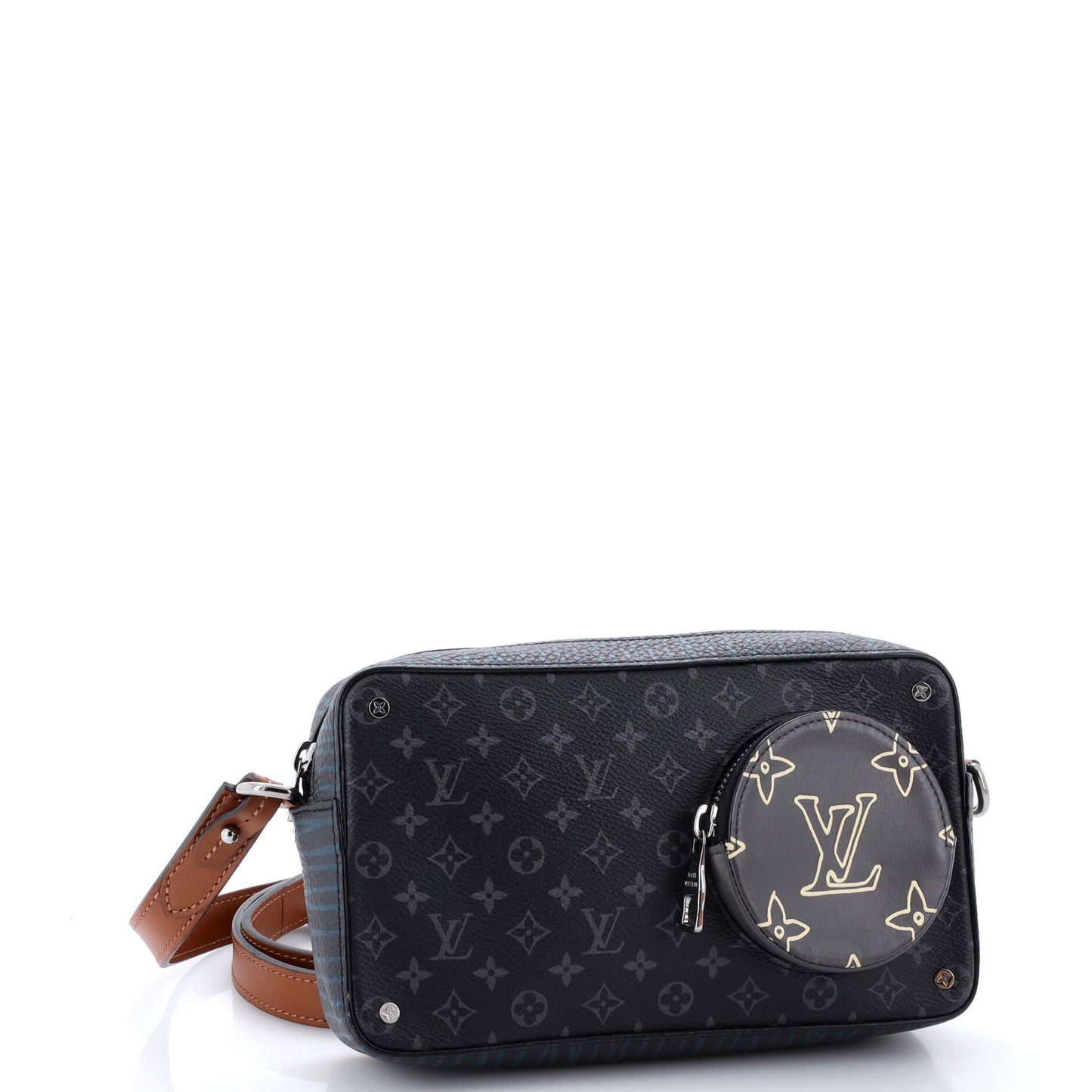 Louis Vuitton Volga On Strap Bag Monogram Eclipse Canvas with Monogram Leather