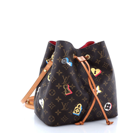 Louis Vuitton NeoNoe Handbag Limited Edition Love Lock Monogram Canvas