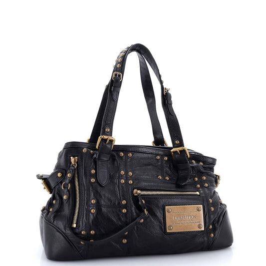 Louis Vuitton Riveting Handbag Studded Lambskin