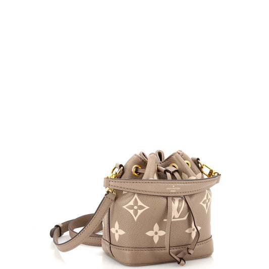 Louis Vuitton Noe NM Handbag Bicolor Monogram Empreinte Leather Nano