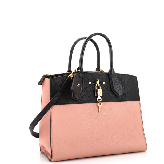 Louis Vuitton City Steamer Handbag Leather MM