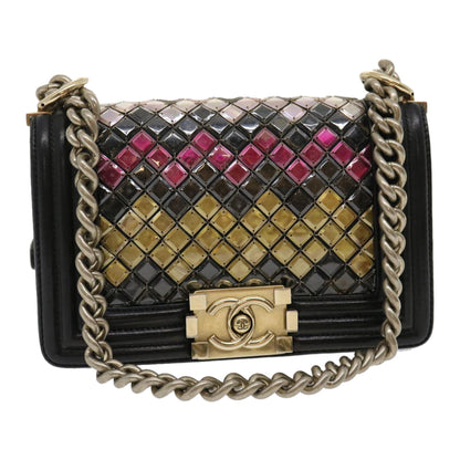 Chanel Boy Black Chain Shoulder Bag