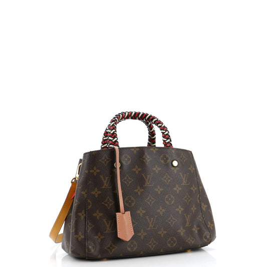 Louis Vuitton Braided Handle Montaigne Handbag Monogram Canvas BB