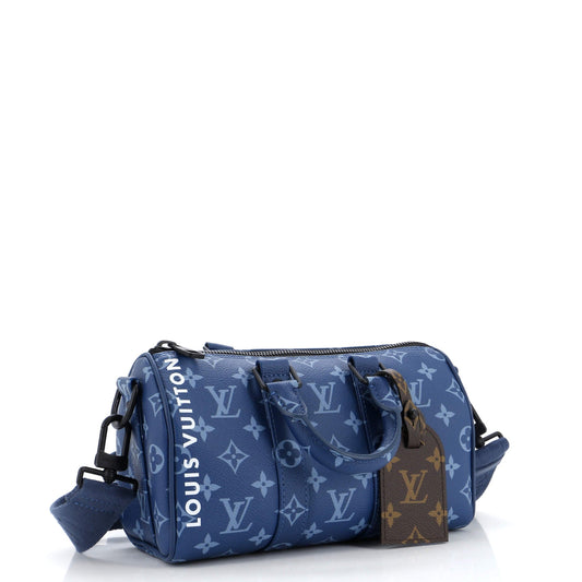 Louis Vuitton Keepall Bandouliere Bag Atlantic Blue Monogram Canvas 25