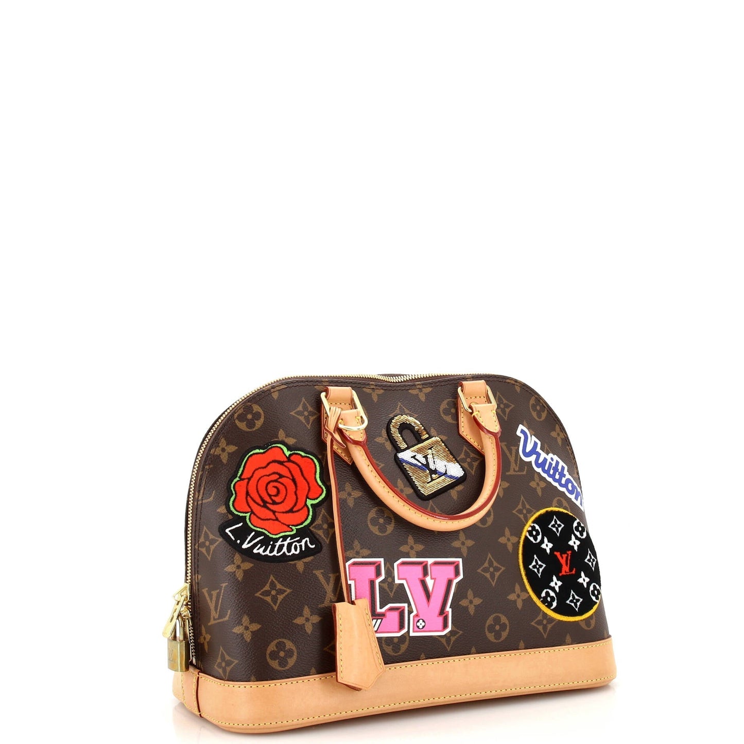 Louis Vuitton Alma Handbag Limited Edition Patches Monogram Canvas PM