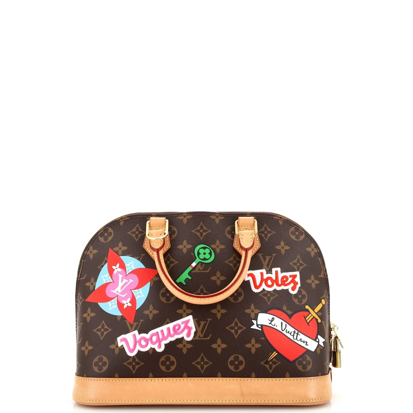 Louis Vuitton Alma Handbag Limited Edition Patches Monogram Canvas PM