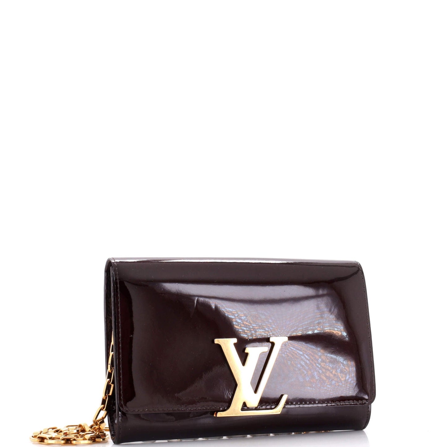 Louis Vuitton Chain Louise Clutch Patent MM