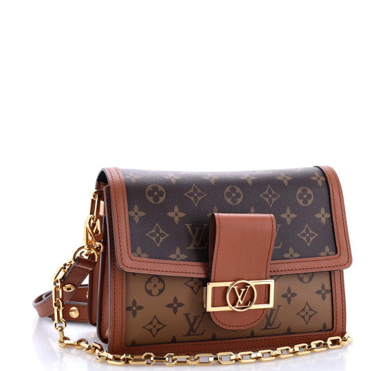 Louis Vuitton Dauphine Shoulder Bag Reverse Monogram Canvas MM