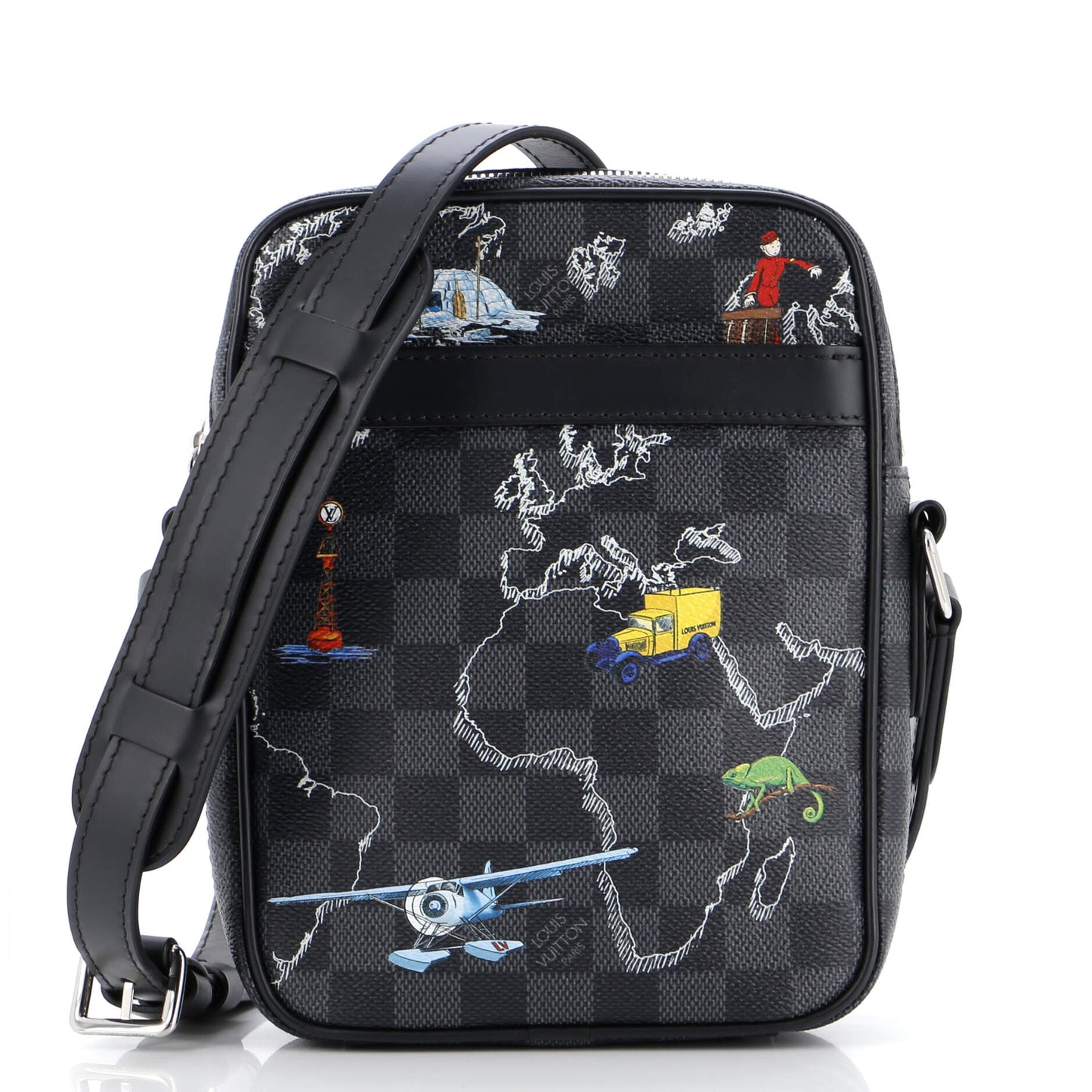 Louis Vuitton Danube Slim Bag Limited Edition Renaissance Map Damier Graphite PM