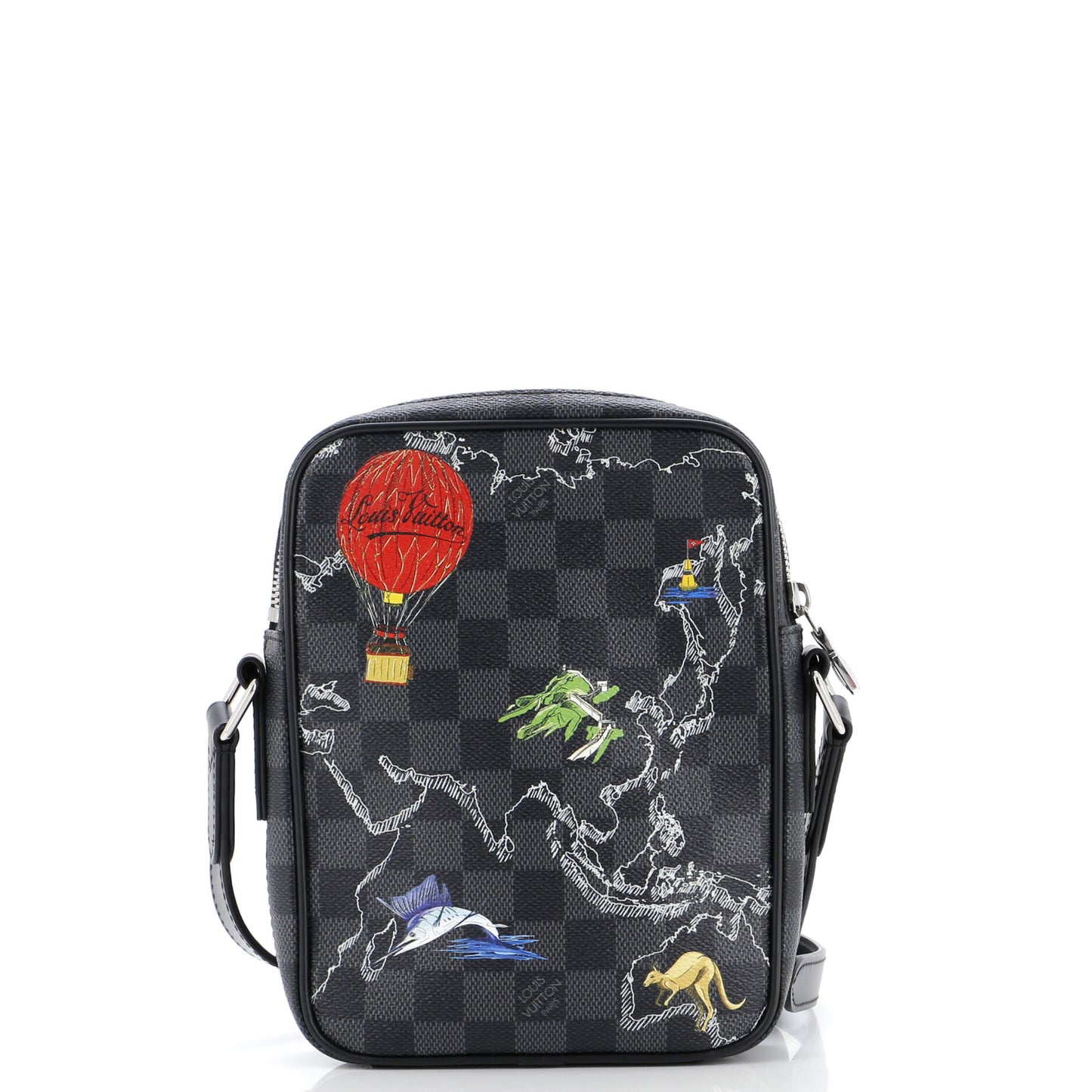 Louis Vuitton Danube Slim Bag Limited Edition Renaissance Map Damier Graphite PM