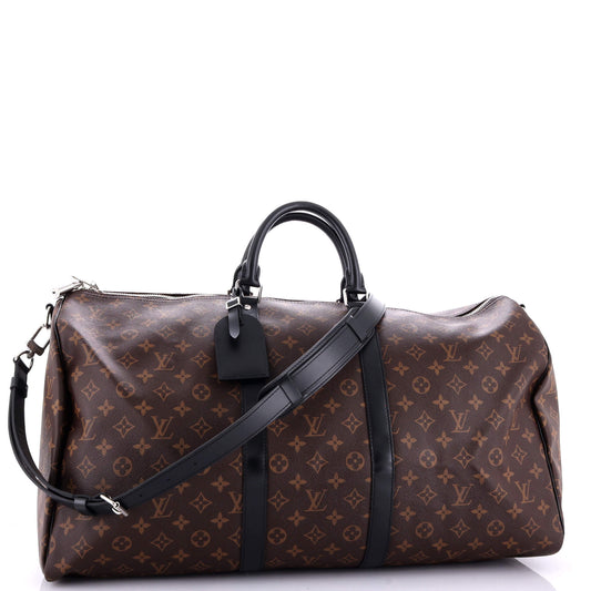 Louis Vuitton Keepall Bandouliere Bag Macassar Monogram Canvas 55