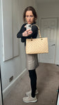 Chanel Caviar Beige Gold Luxury Tote