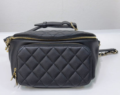 Chanel Quilted Caviar Leather Black Handbag