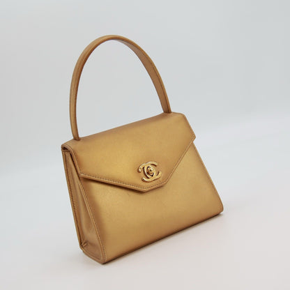 Chanel Kelly Gold Shoulder Bag Gold