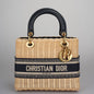 Dior Lady Dior Canvas Blue Handbag