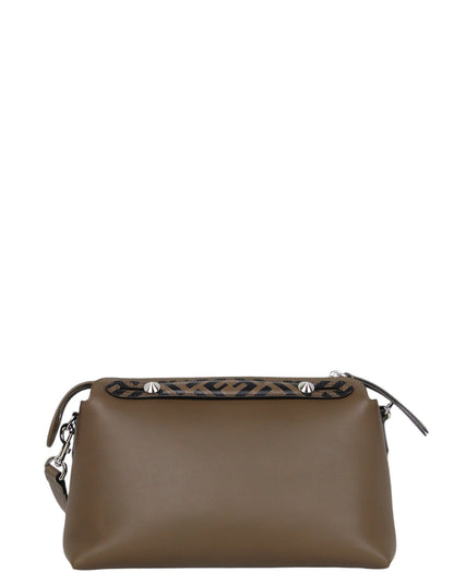 Fendi Brown Leather Monogram By The Way Medium Boston Bag