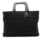 Black Dior Extra Large Denim Cannage Lady Dior Satchel