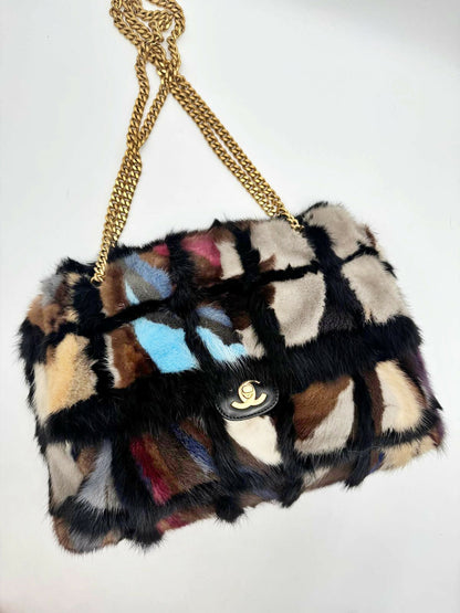 Chanel 2001 Mink Fur Maxi Flap Bag