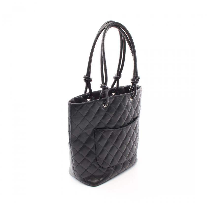 Chanel Cambon Medium Leather Black White Silver Tote Style