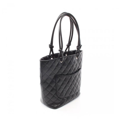 Chanel Cambon Medium Leather Black White Silver Tote Style