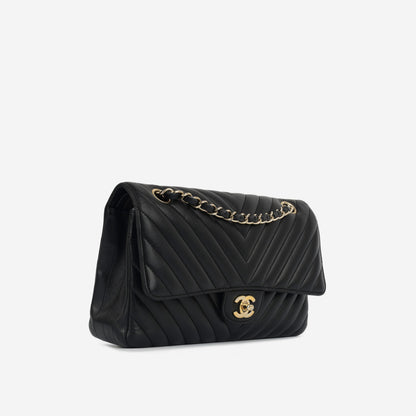 Chanel Classic Flap Lambskin Black Shoulder Bag Style 315