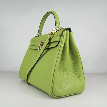 Luxury Hermes Kelly 32Cm Togo Leather Handbag 6108 Green Golden