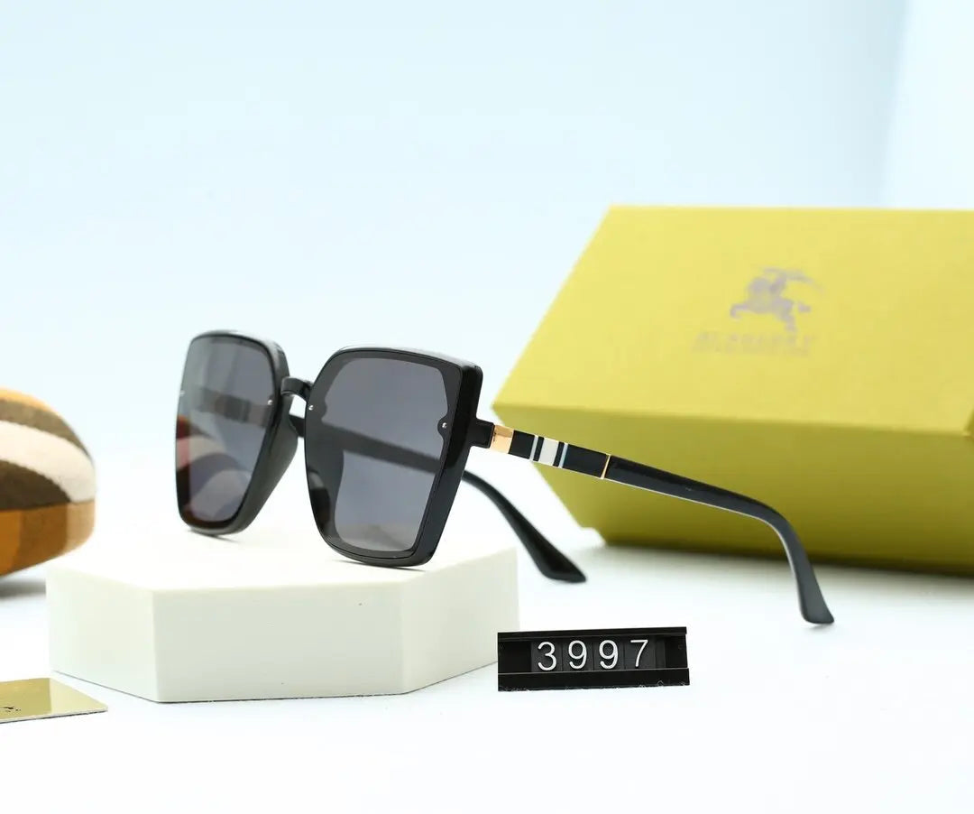 5 COLORS STRIPE DECORATION SQUARE POLARIZED SUNGLASSES