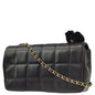 Chanel Black Lambskin Camellia Choco Bar Shoulder Bag
