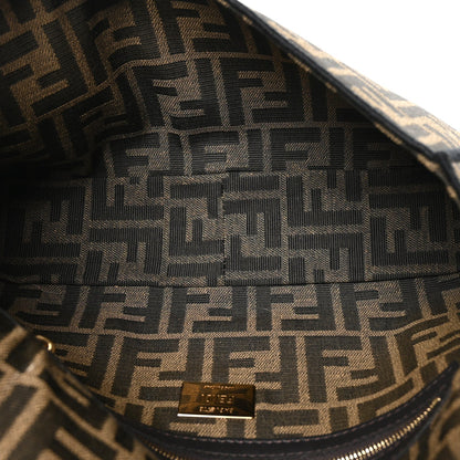 Fendi Fabric Jacquard FF 1974 Medium Baguette Tobacco Moro Black
