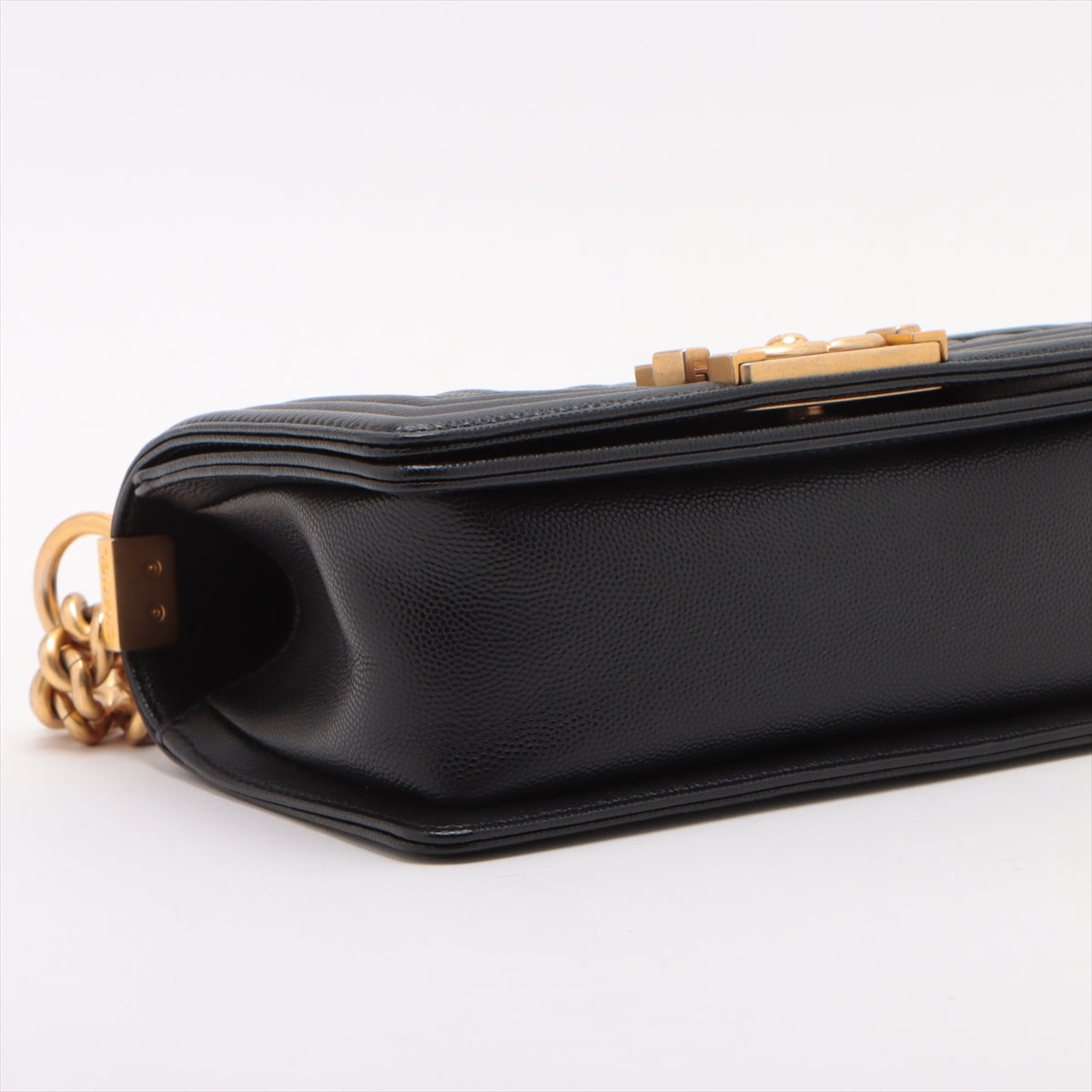 Chanel Boy Small Caviar Black Chain Shoulder Bag