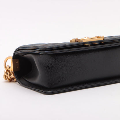 Chanel Boy Small Caviar Black Chain Shoulder Bag Style 2