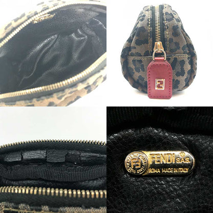 Fendi Canvas Leather Pouch Makeup Bag