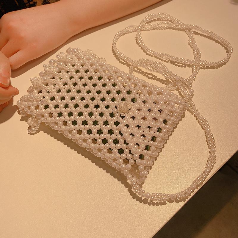 Tassel pearl mobile phone bag