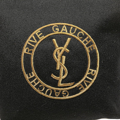Saint Laurent Rive Gauche Wool Leather Clutch Bag