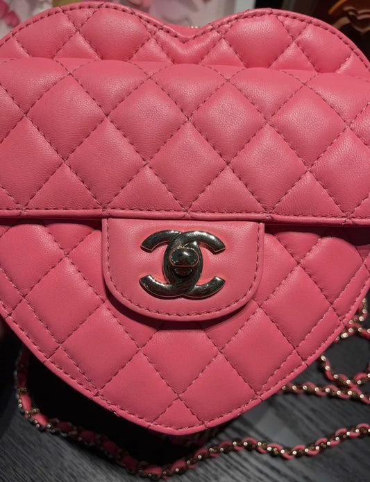Chanel 22S Pink Heart Bag Large