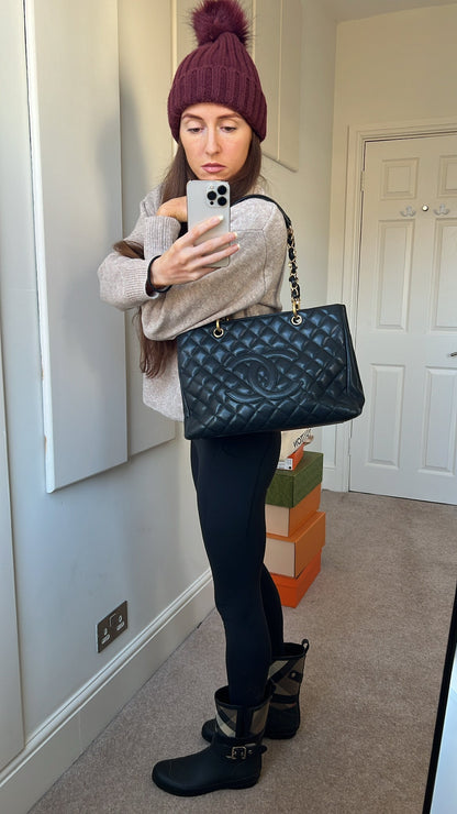 Chanel Caviar Black Luxury Tote Style