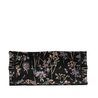 Black Dior Medium Embroidered Canvas Herbarium Book Tote