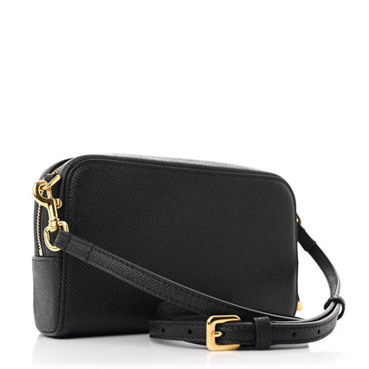 Christian Dior Grained Calfskin Caro Double Pouch Black