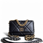 Chanel C19 WOC - 19 Bag Wallet On Chain Quilted Lambskin Black Two Tone Gold Hardware Microchip