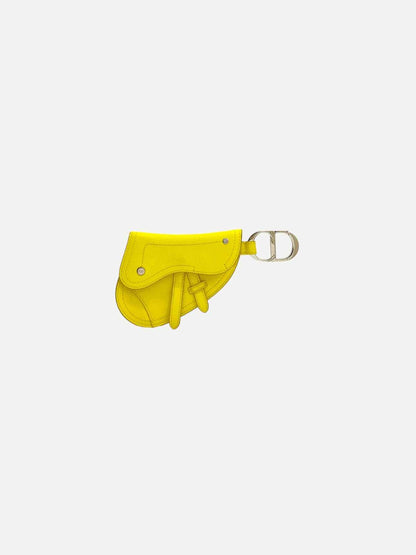 Dior Saddle Leather Crossbody Yellow