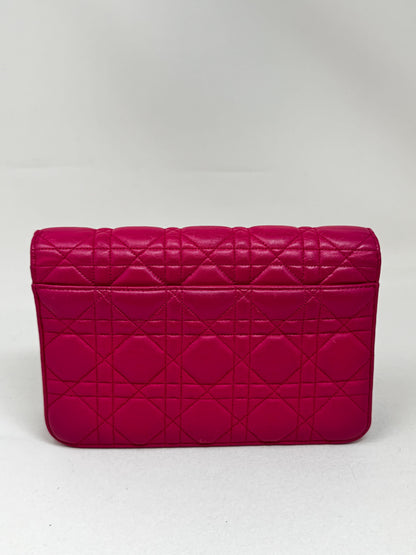 Christian Dior Lambskin Cannage Miss Dior Promenade Pouch Fuchsia Bj1-04