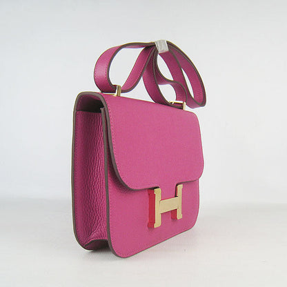 Luxury Hermes Constance Cowskin Leather Bag Peach Golden
